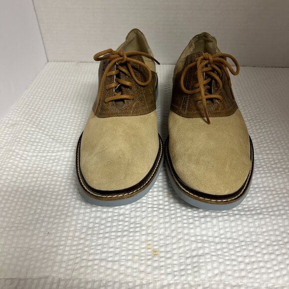 Cole Haan Men’s Two-Tone Suede Saddle Oxford Shoes Tan/Brown Size 8.5M - Picture 5 of 12
